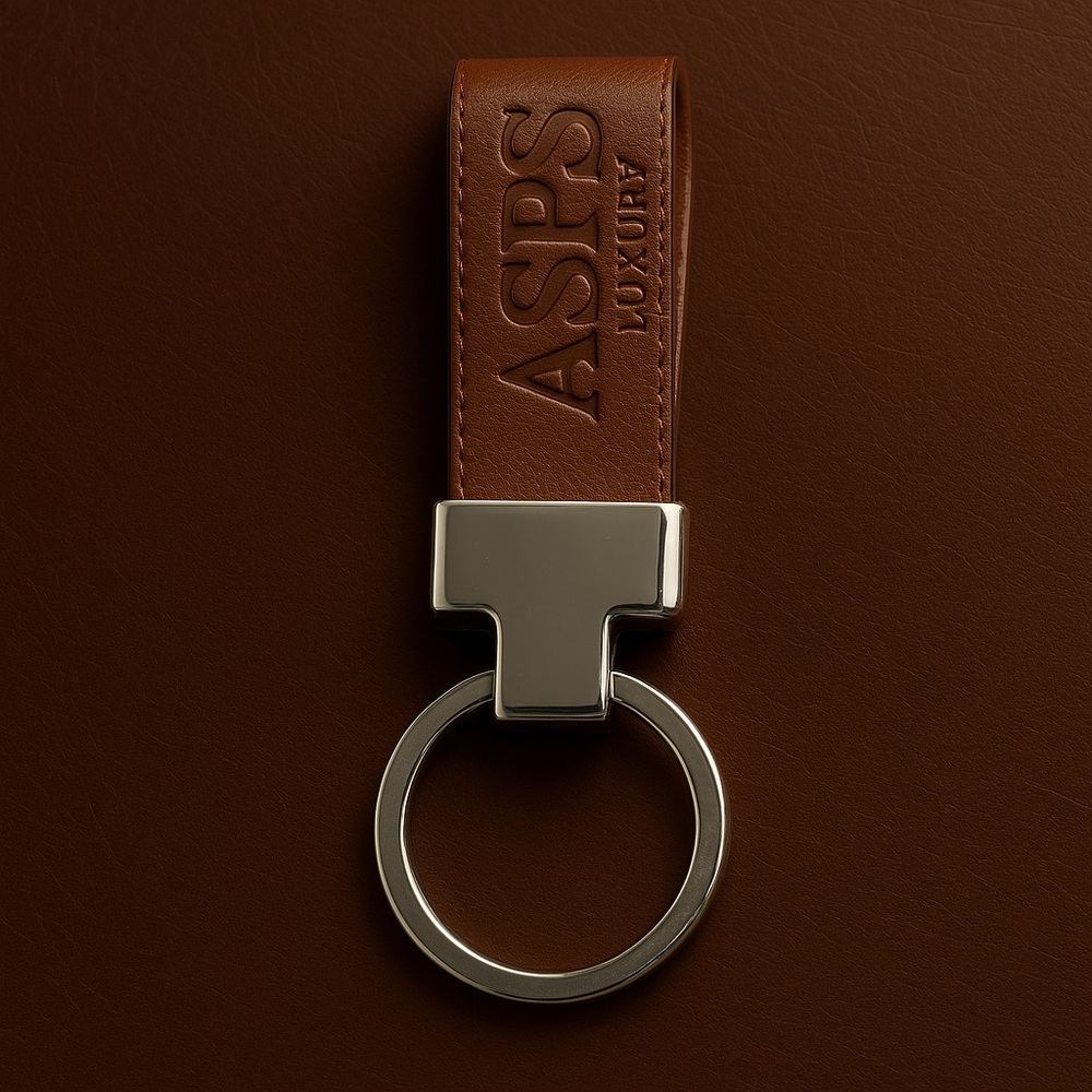 ASPS Luxury Brown Leather Keychain